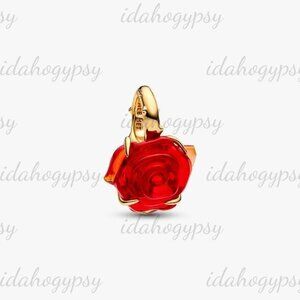 Pandora Disney Beauty and the Beast Enchanted Rose Dangle Charm